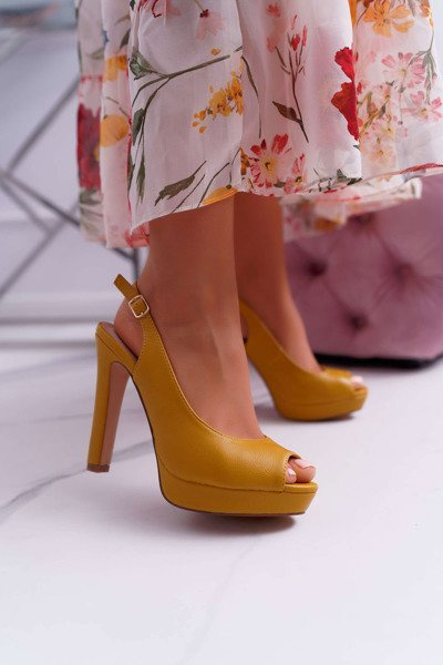 Platform Heeled Women's Sandals Yellow Lorajn