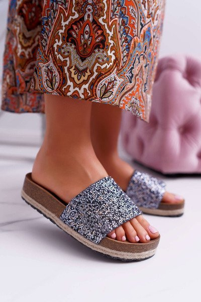 Elegante Damen Flip Flops mit dicken Sohlen aus Jersey