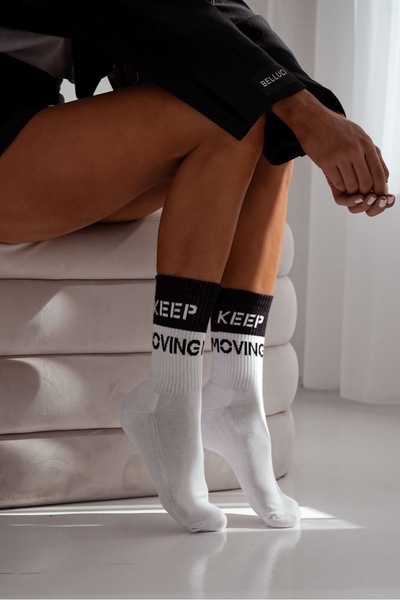 Chaussettes Femmes Keep Moving Blanches