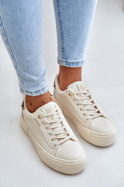 Wärmende Damen Sneakers auf Plattform Big Star OO274A454 Beige