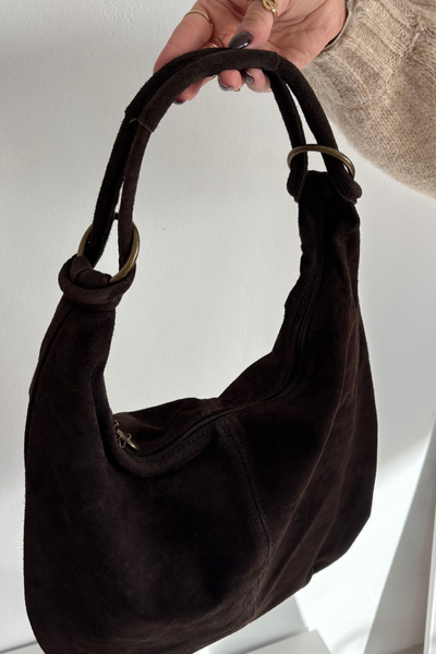 Sac en daim naturel chocolat Floriah