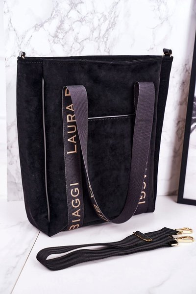 Grand Sac Cabas Avec Bandoulière Amovible LAURA BIAGGI Noir