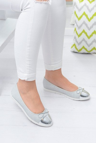Sidabrinis brokatas Slip On Laya Balerinas