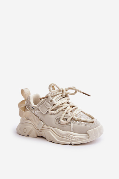 Kinder Sneaker Mit Pailletten Beige Liatoma