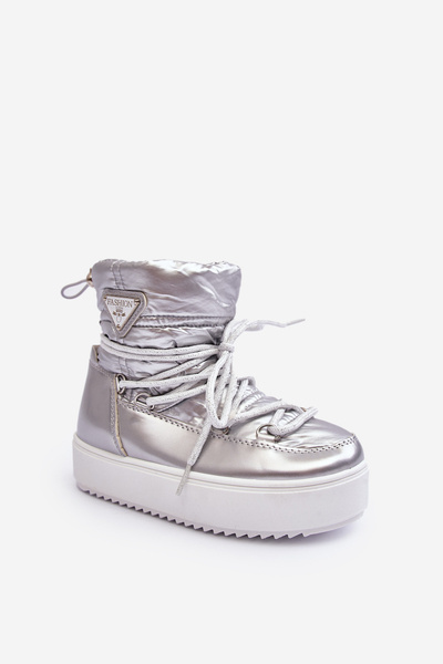Bottes de neige chaudes à lacets argent Colina
