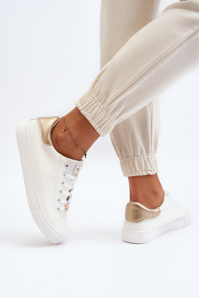 Baskets pour femmes en cuir écologique blanc Tiraelle