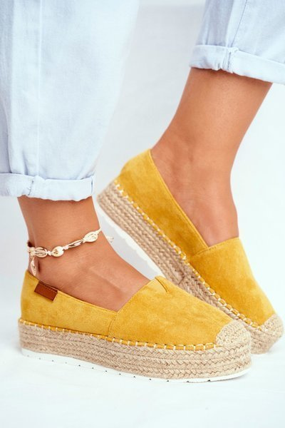 Plateau Damen Espadrilles Flaxen Gelb La Playa
