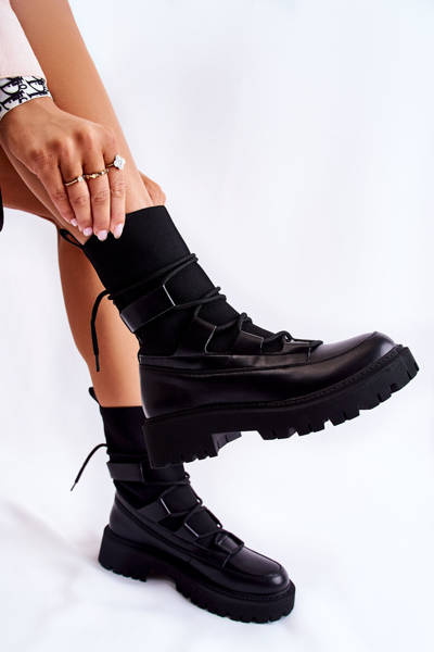 Bottes Pour Femmes Travailleurs Avec Une Chaussette Noir Fallor