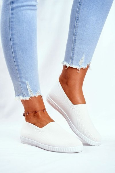 Baskets Femme Slip-on Blanc Grigio