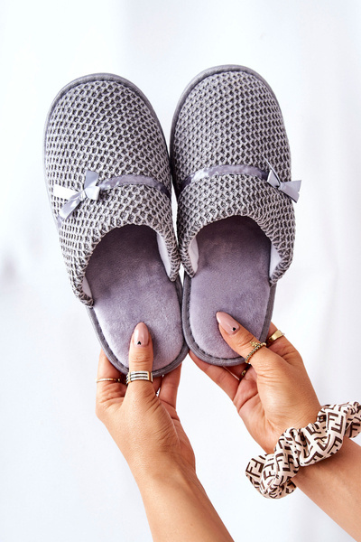 Chaussons Femme Avec Noeud Gris Evira