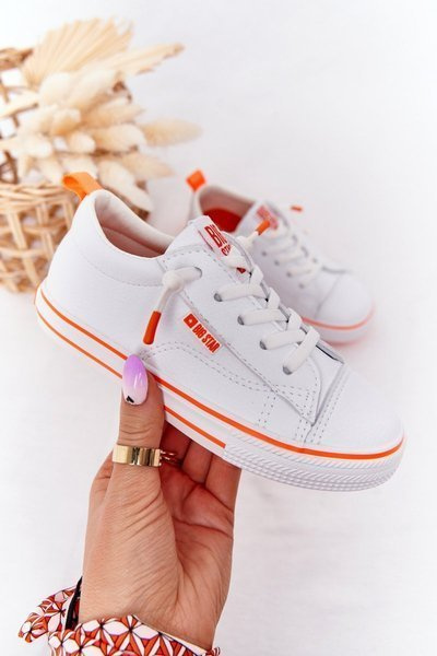 Adidaje din piele pentru copii Big Star HH374036 Alb-Orange