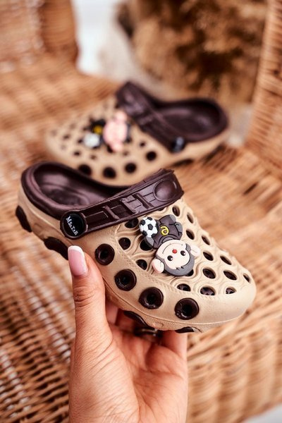 Chaussures Enfant Claquettes Mousse Marron Singe Footballeur