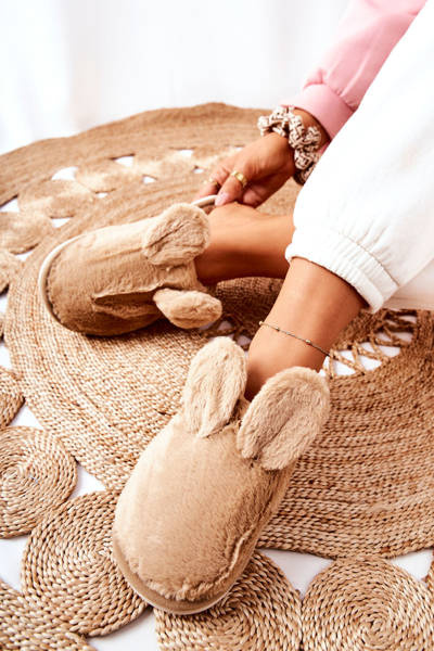 Chaussons Fourrure Avec Oreilles Beige Thorpe
