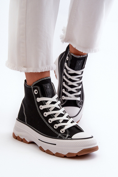 Baskets montantes noires à plateforme pour femme Valvia