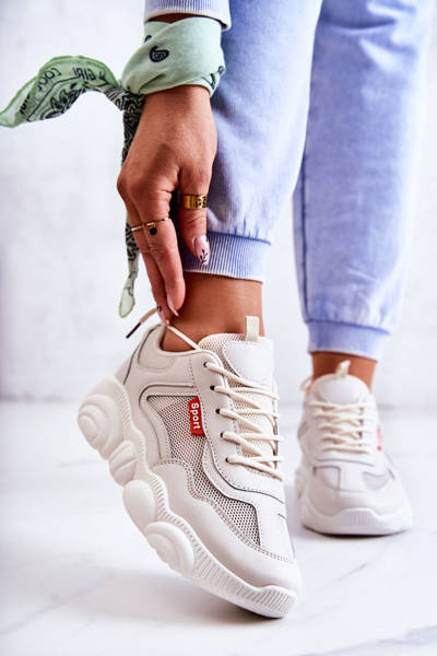 Pantofi sport de adidași pentru femei cu plasă bej sallis