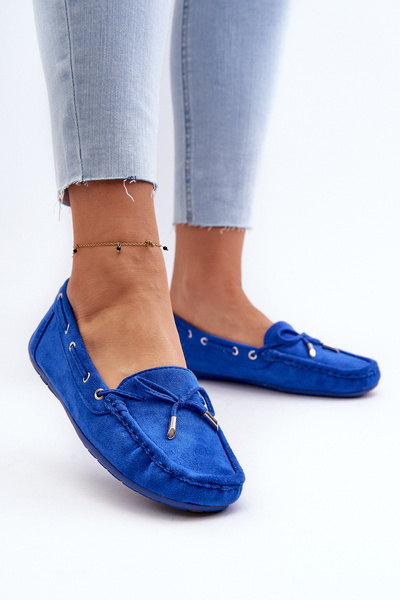 Mocassins Femme En Daim Bleu Si Passione