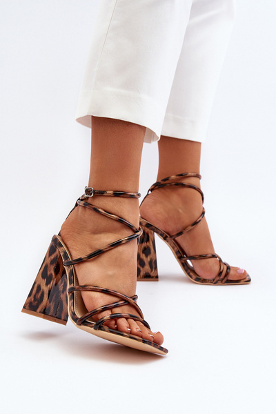 Stilvolle High Heel Sandalen Braun Josette