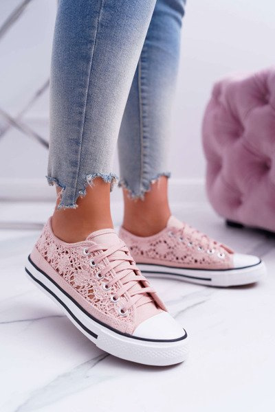 Damen Schnürsenkel Low Sneakers Rosa Veroli