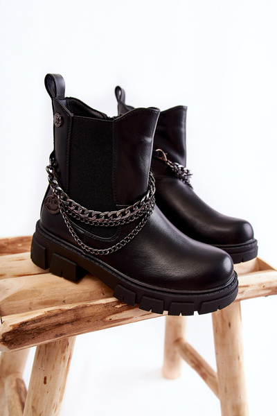 Isolierte Lederstiefel für Kinder Black Lise