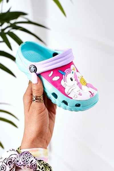 Papuci pentru spumă pentru copii cu un turcoaz unicorn