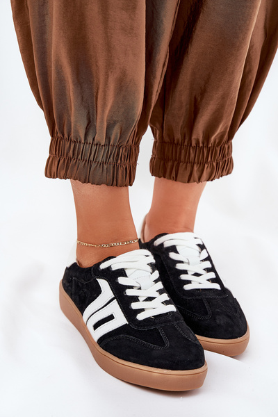 Baskets Chaussures de Sport Daim Vinceza 79517 Noires