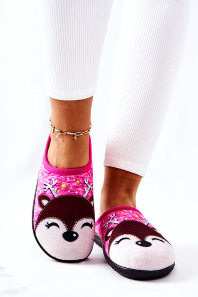 Šildančios šlepetės Reindeer Pink Taffy