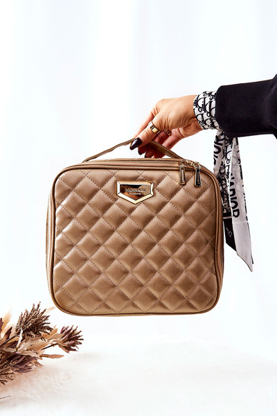 Didelis kosmetikos krepšys Quilted Monnari CSM0040-023 Gold