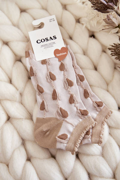 Chaussettes Femme En coeurs Cosas Beige