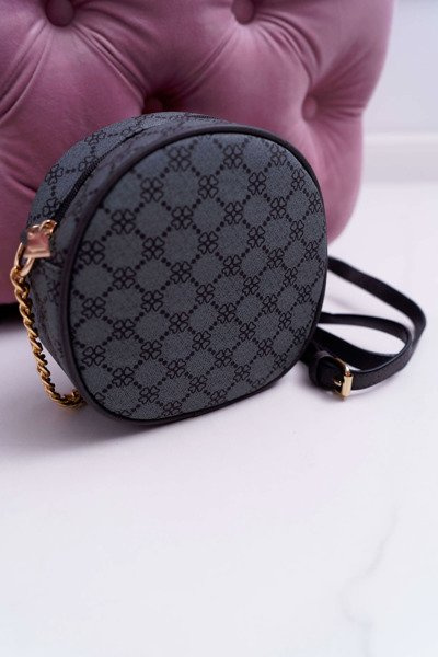 Sac à Main Coffre Rond Gris Foncé