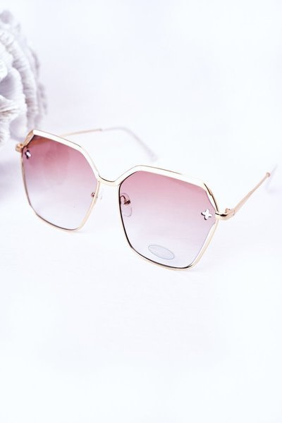 Lunettes De Soleil Géométriques Blanches Avec Ombre Beige