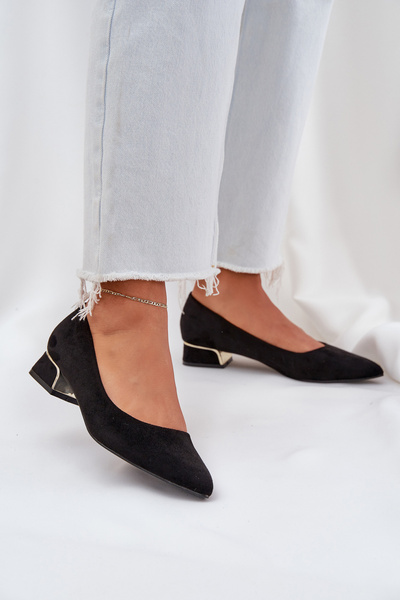 Ballerines À Talon Bas Et À Bout Pointu Noires Terilara