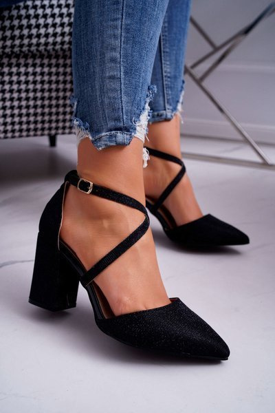 Femei stiletto stiletto pompează brocart perset negru