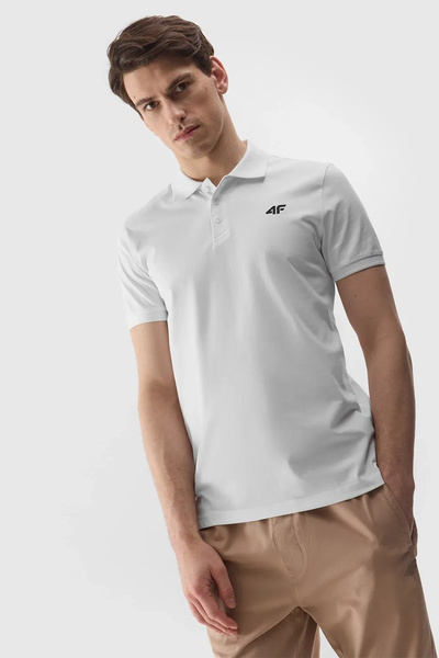Polo Regular Avec Logo 4F Blanc 4FWMM00TPTSM316-10S