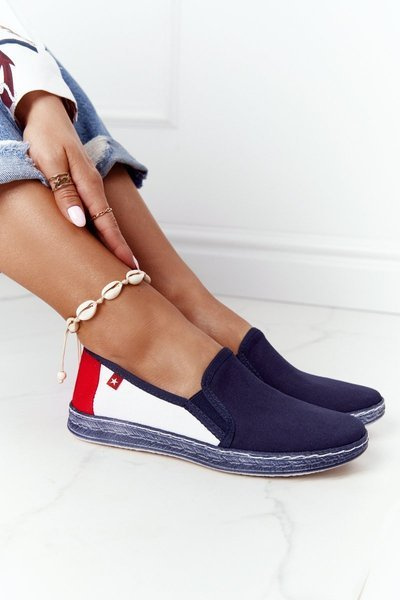 Big Star Damen Espadrilles HH276008 Navy-Weiß
