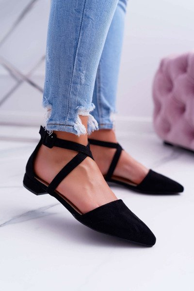 Sandale plate pentru femei, piele de piele neagră, indicată Medena