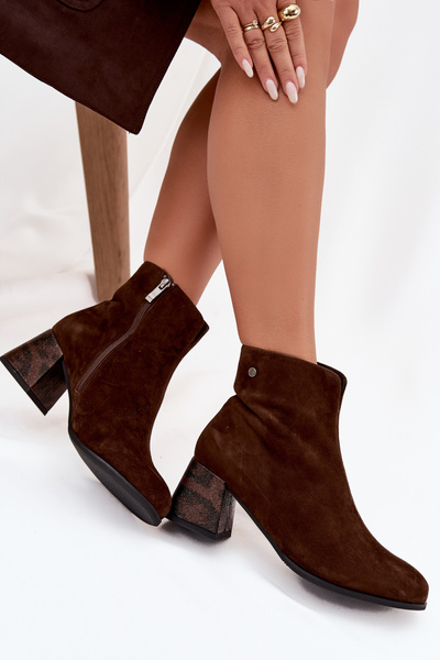 Oda suede moteriški kulniukai Maciejka K7202-02 šokoladiniai