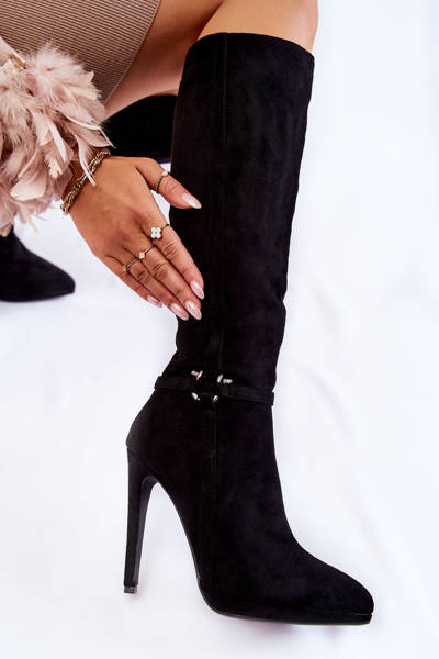 Klassische Stiefel aus Wildleder schwarze Linney