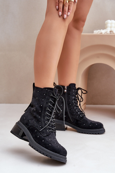 Bottes de travail ornées pour femmes isolées D&A noir MR880-017