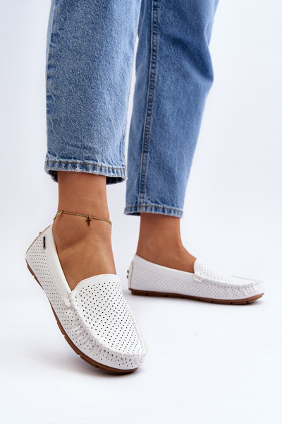 Mocassins à découpes blancs pour femmes Rasirna