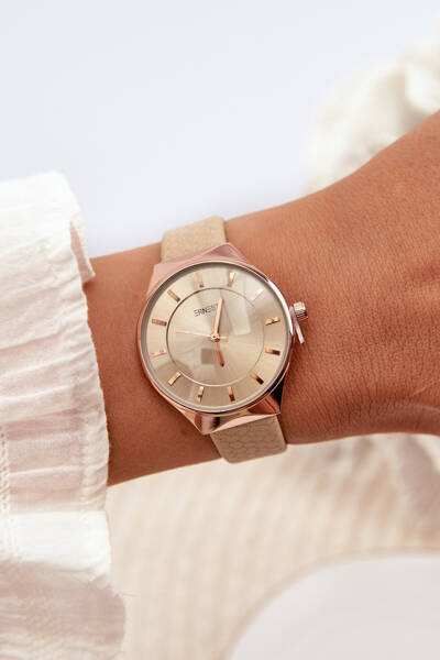 Montre Femme Avec Bracelet Simili Cuir Beige Ernest E62013L