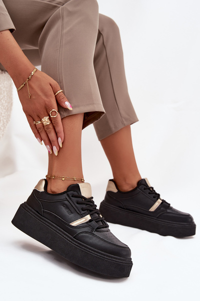 Moteriški Platforminiai Sneakers Big Star SS274360 Juodi