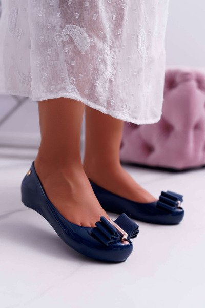 Marineblaue Damen Kasha Ballerinas