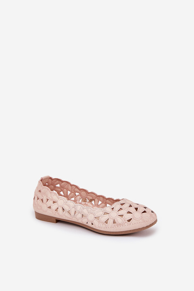 Kinder Ajour Ballerinas Mit Glitzer Rosa Zindira