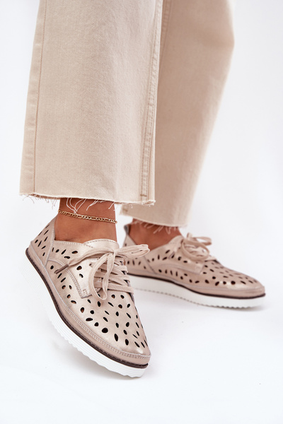 Chaussures en Cuir Femme S.Barski LR51-611 Doré