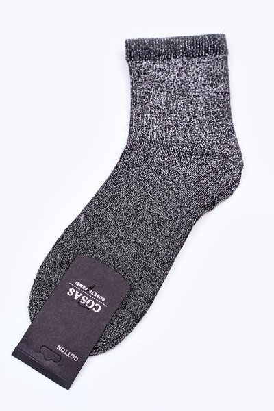 Damen Baumwollsocken mit Silberfaden COSAS Schwarz