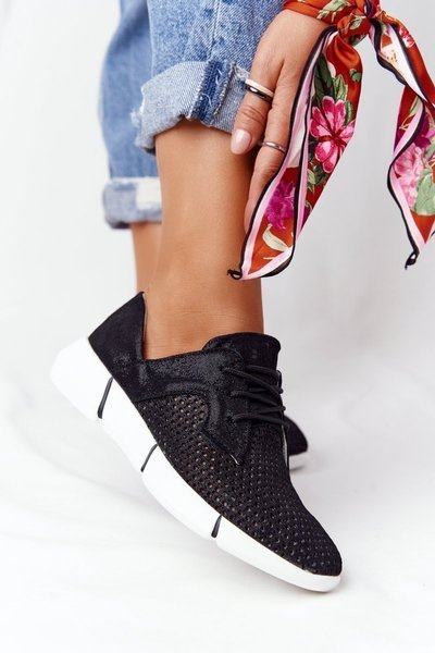Damen Leder Sportschuhe Schwarz Day Trip