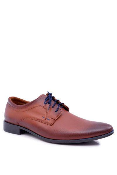 Elegante Herrenschuhe aus braunem Leder Menelaus' Semi-Shoes