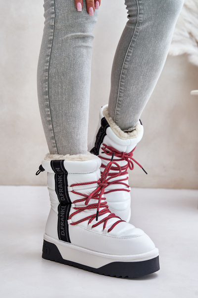 Bottes de neige pour femmes à semelle épaisse vegan D.Franklin DFSH371007 Blanc