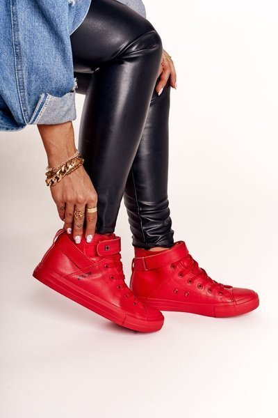 Baskets Hautes en Cuir Femme BIG STAR V274529 Rouge