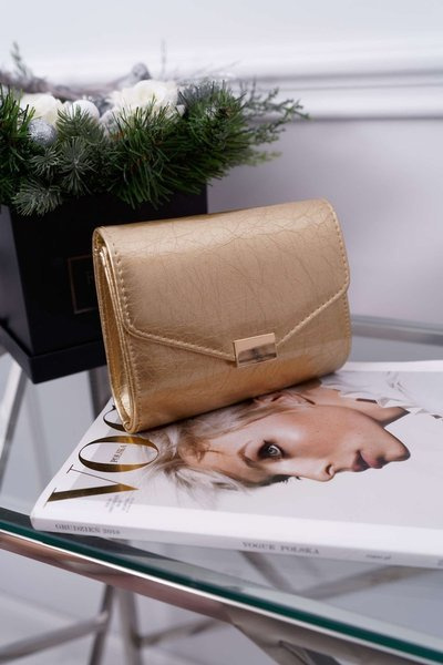 Lackierte Goldhandtasche für Frauen Stilvolle Clutch-Tasche